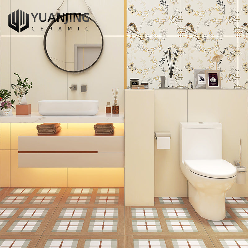Gạch Sứ Lát Sàn Giả Cổ Vân Gỗ Phong Cách Trung Cổ Họa Tiết Mosaic 600x600 Dùng Cho Ban Công, Quán Cà Phê, Nhà Hàng