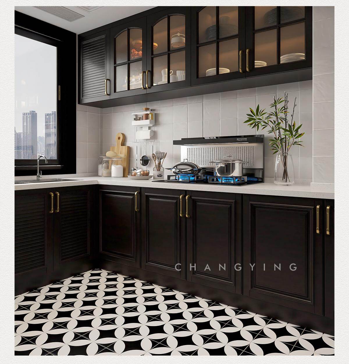 200x200mm Gạch ốp tường sứ họa tiết gạch bông, cách nhiệt, kháng khuẩn, chống trượt