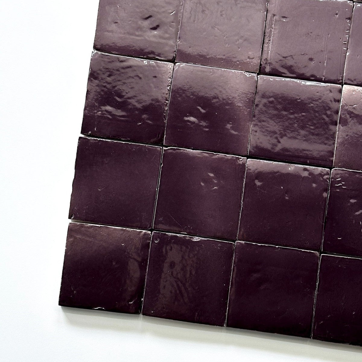 Gạch ốp tường tráng men Ma-rốc chất lượng cao cấp màu tím thủ công dùng cho nội thất phòng ngủ, phòng khách, siêu thị, công viên