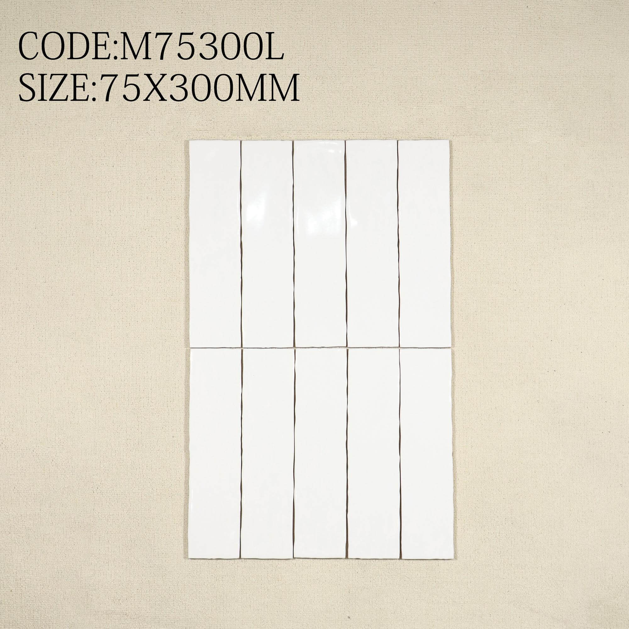 Gạch mosaic gốm sứ trang trí tường kiểu gạch thẻ cạnh lượn sóng