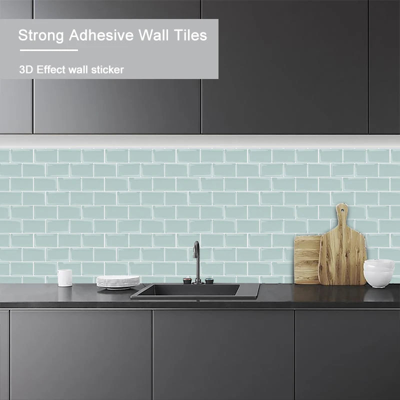 Dán Tường Backsplash 3D Metro Hiện Đại 12x12 Inch Tự Dính