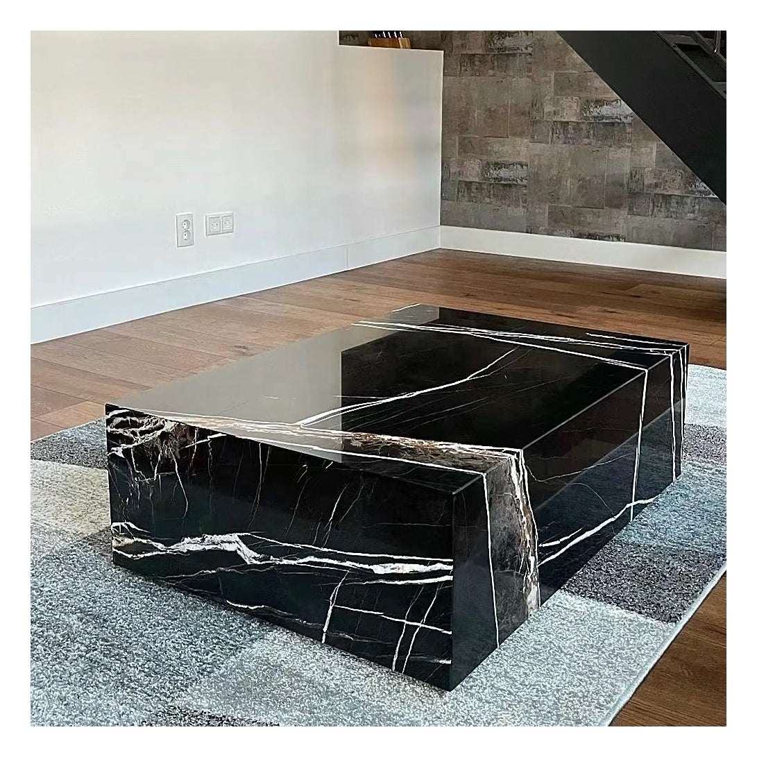 Đá cẩm thạch tự nhiên đen cao cấp bán sỉ Lauren Đen Vàng đánh bóng dùng cho trang trí sàn tường căn hộ khách sạn