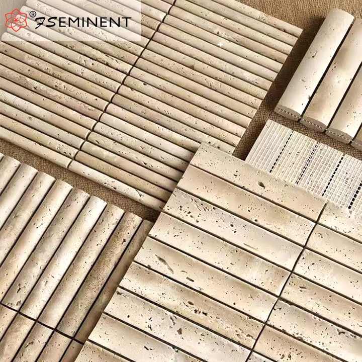 Đá khảm hang động màu be đá tự nhiên 3D bề mặt lõm và lồi ba chiều để trang trí tường nội thất