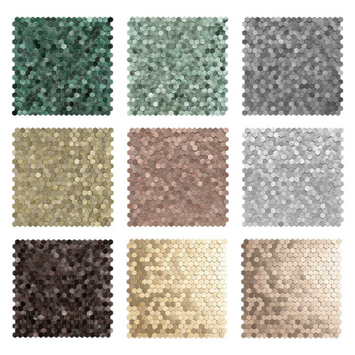 Trang trí nội thất biệt thự chống cháy 3D Mini lục giác tự dính ốp tường bếp gạch mosaic chống thấm nước