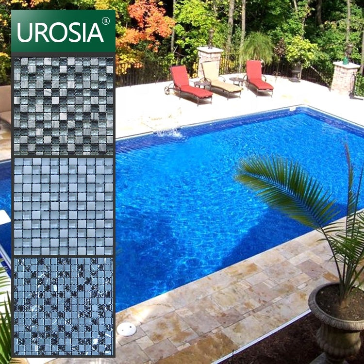 Phật Sơn Sot Sale Gạch mosaic kính vuông màu xanh dương nhạt cho hồ bơi, ốp tường bếp, nền tường nhà vệ sinh