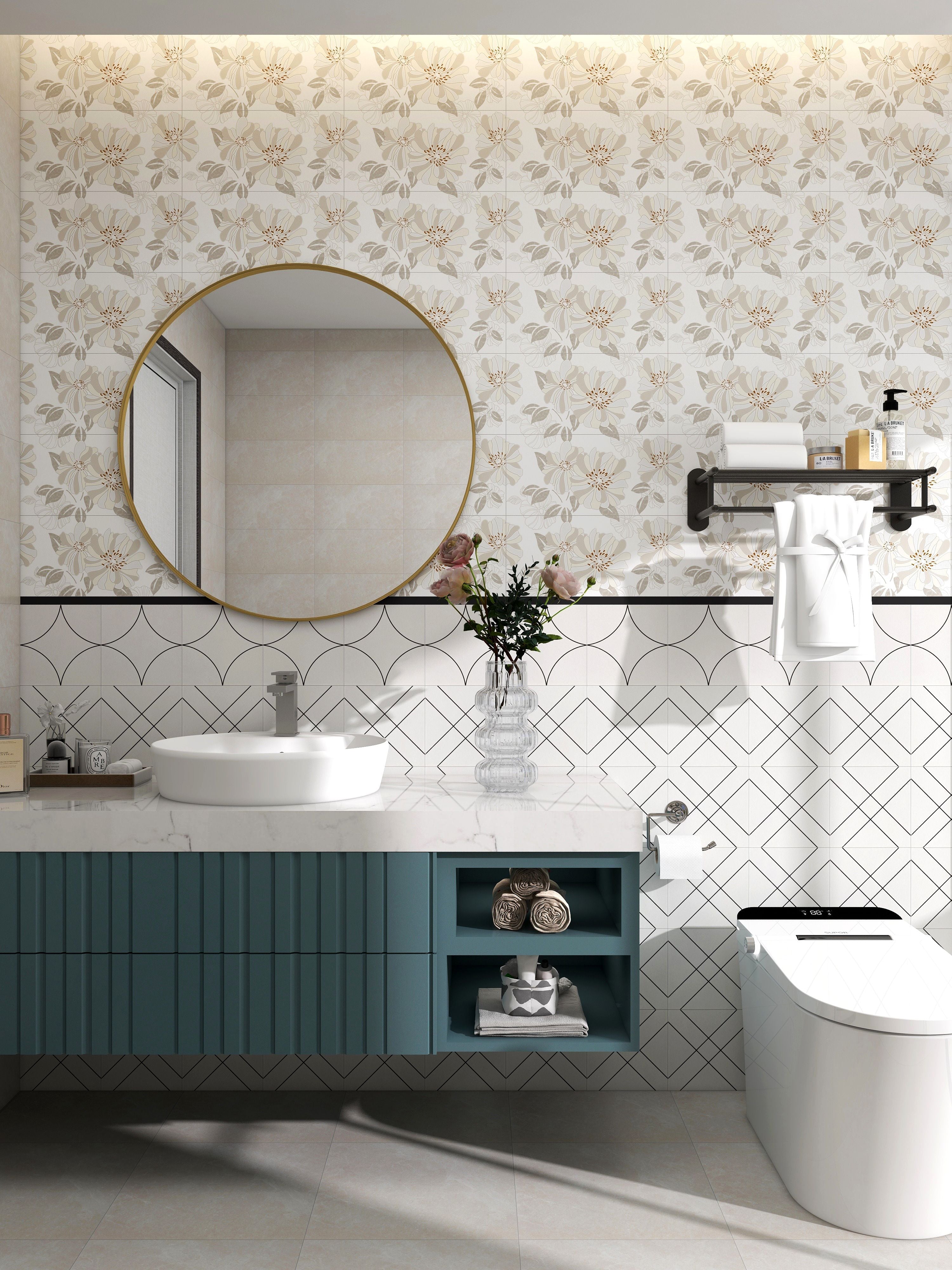 Gạch Lát Nền Sứ Bán Mờ Thỏ Trắng 200x200mm Thiết Kế Hiện Đại Vân Gạch Nung Dùng Cho Tường Nội Thất & Trường Học