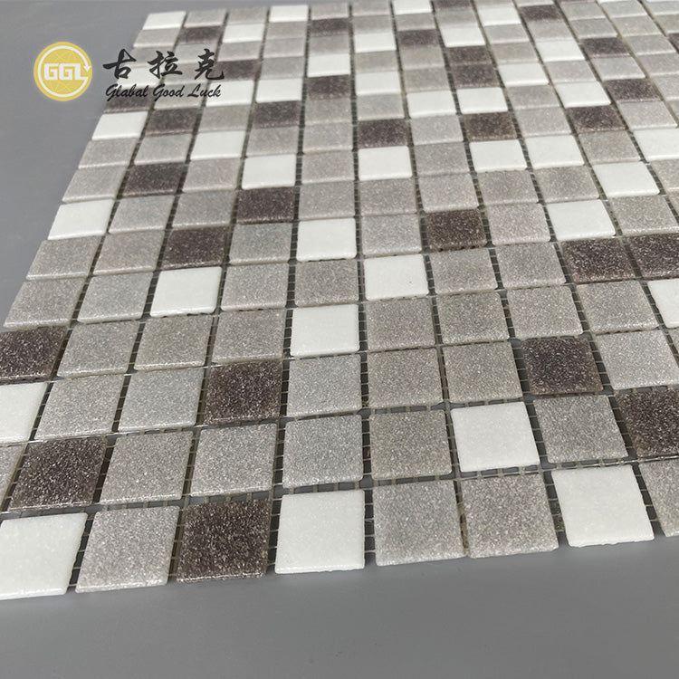 Gạch Mosaic Thủy Tinh Xám Hiện Đại Tinh Tế Dùng Cho Hồ Bơi