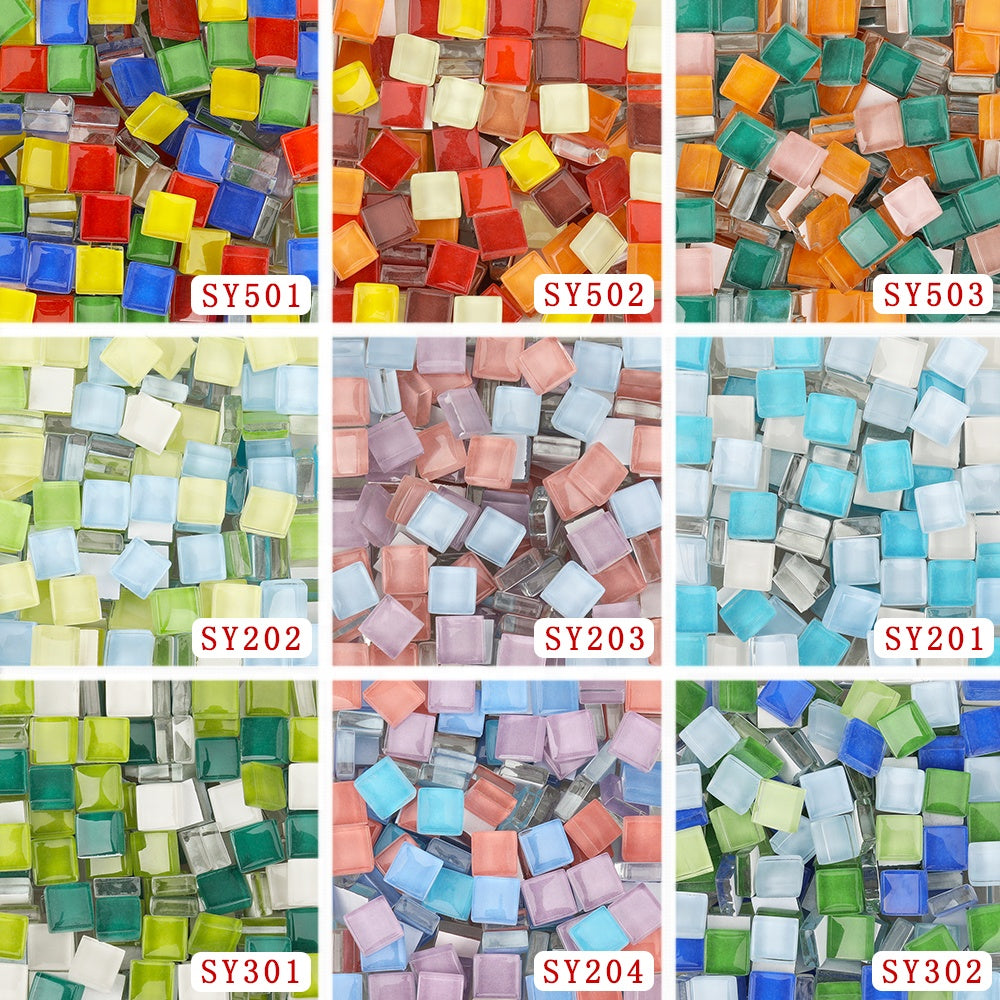 Gạch Mosaic Thủy Tinh Pha Lê Mini 10mm Số Lượng Lớn Dành cho Thủ Công Tự Làm, Nhà Cung Cấp Nghệ Thuật Mosaic Cho Trẻ Em và Trang Trí Nhà Cửa Sân Vườn
