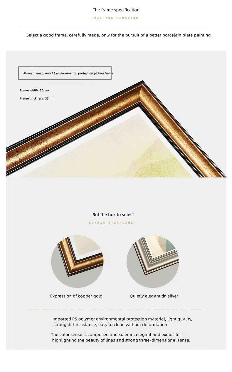 E WECIAL Gạch ốp tường nền Tranh trang trí Châu Âu Tranh phong cảnh sơn dầu Tranh đĩa sứ Tranh tường gốm sứ