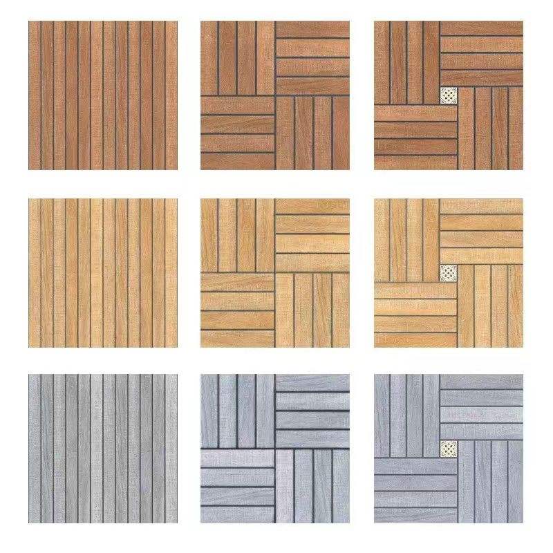 Gạch Ceramic 600x600 Hiện đại Chống trượt, Vân gỗ đặc đơn giản Giả gạch cổ, dùng cho Tường ngoài biệt thự & Sàn nhựa khách sạn