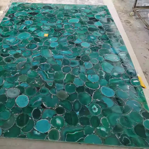 Gạch Đá Mã Não Xanh Tự Nhiên Cao Cấp Thủ Công