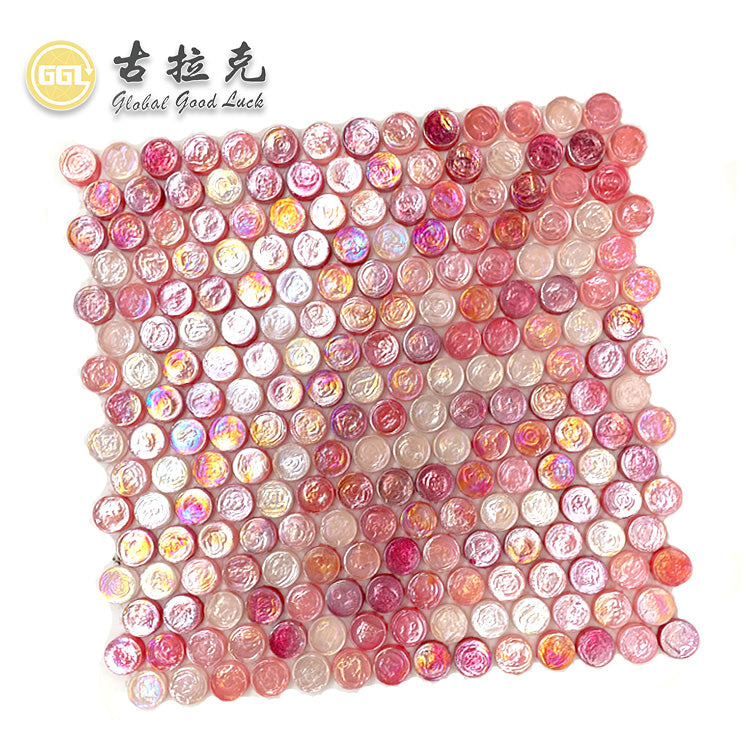 Gạch ốp tường bóng Goodluck Mosaic Kính Hồng thiết kế sang trọng