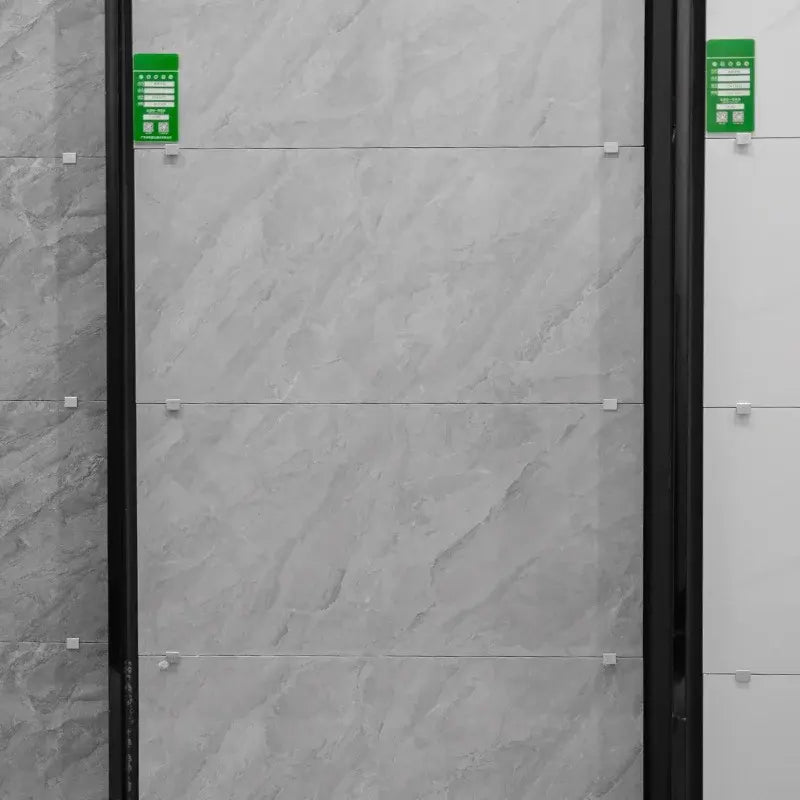 Gạch Porcelain 400x800mm vân đá cẩm thạch xám nhạt đồng chất siêu bóng ốp tường phòng khách