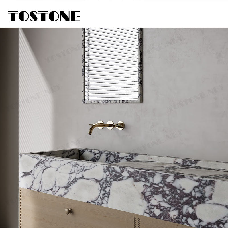 Tostone Khuyến mãi Tủ lavabo đá cẩm thạch Calacatta Viola Thổ Nhĩ Kỳ cao cấp