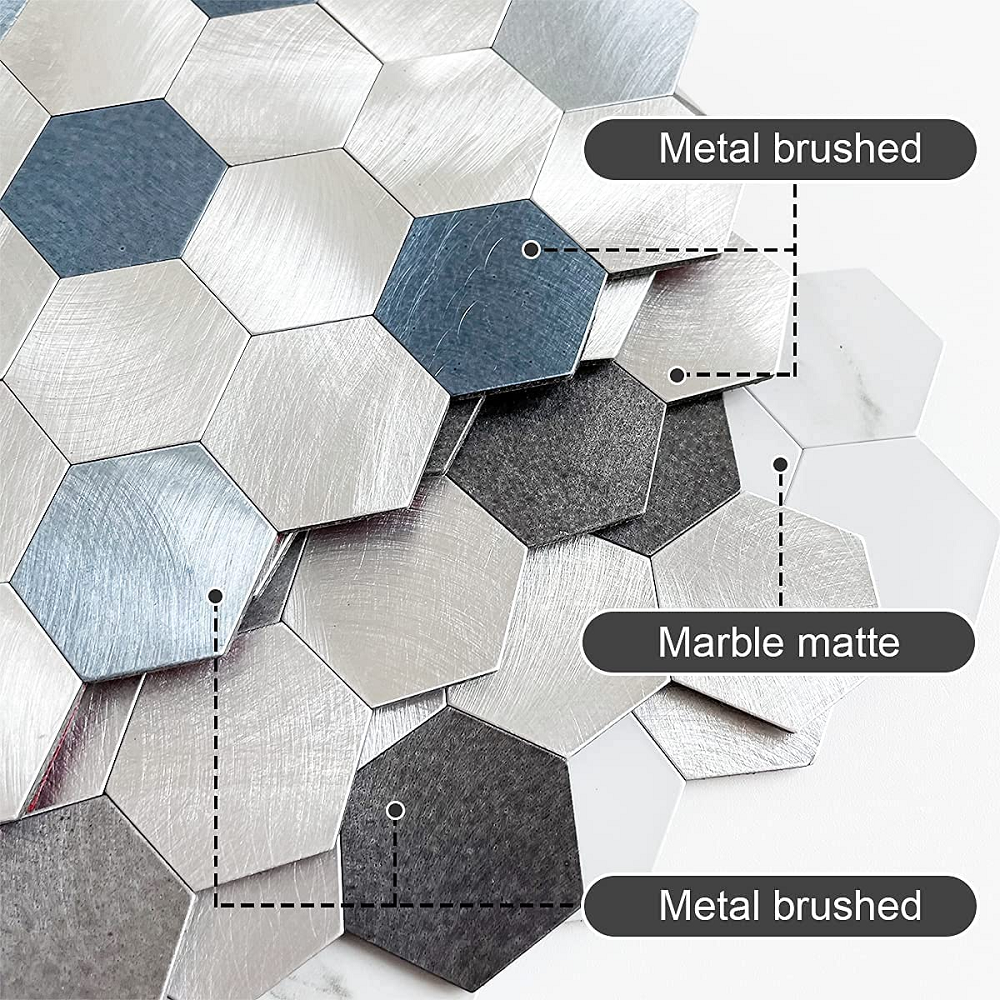 Gạch ốp tường Mosaic nhôm tự dán màu Be nâu Epic, trang trí nhà cửa, cải tạo mặt tiền, ốp lưng bếp, lắp đặt dễ dàng.