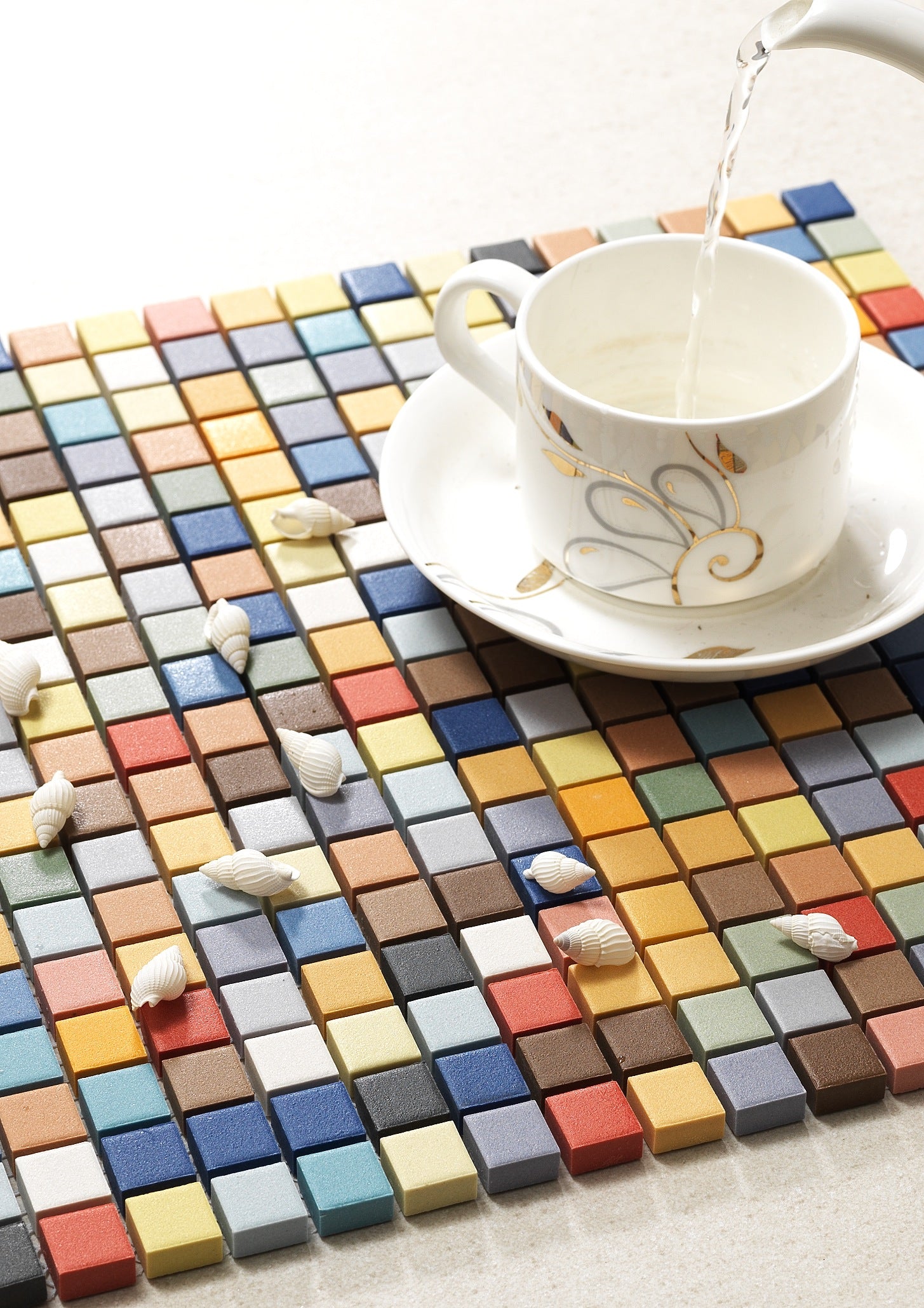 Gạch Mosaic Gốm Sứ Tráng Men Trang Trí Thiết Kế Mới 15x15