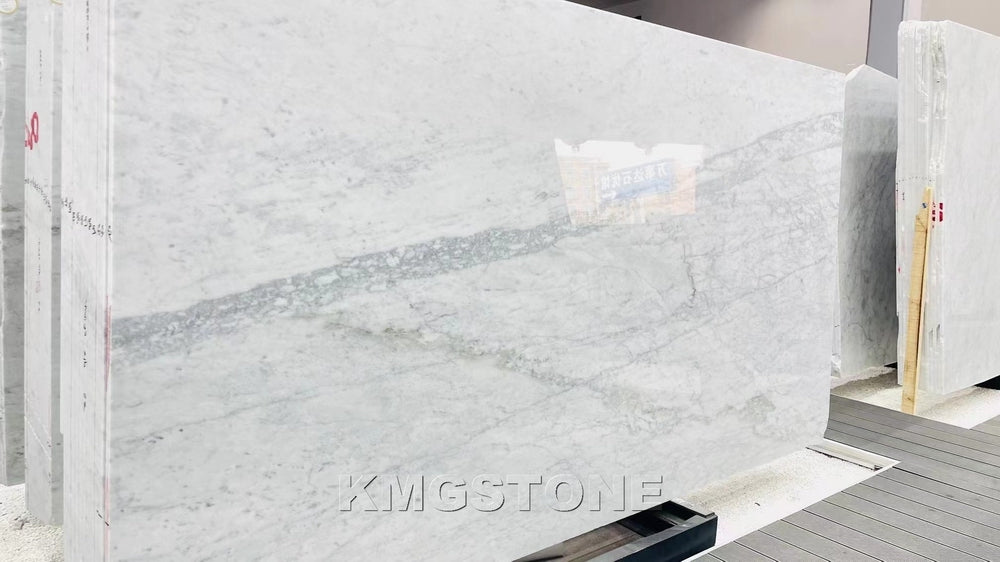 Tấm, Gạch, Khối Lát Đá Marble Trắng Carrara Bề Mặt Bóng/Mờ, Thiết Kế Hiện Đại, Dùng Cho Tường, Sàn, Mặt Bàn, Cầu Thang Biệt Thự, Khách Sạn