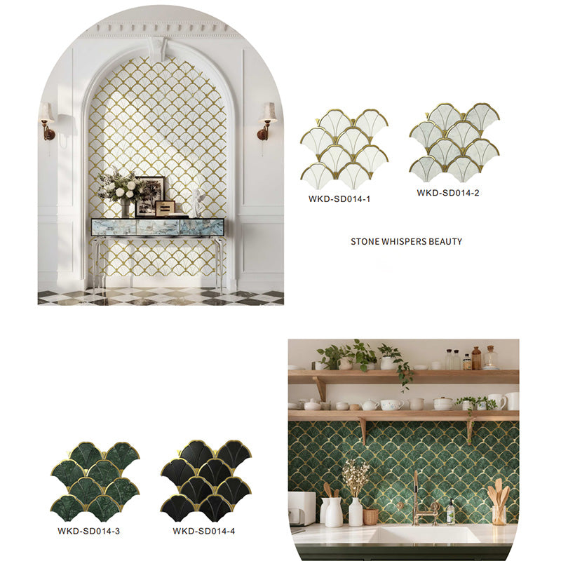 Gạch Mosaic Trang Trí Đá Cẩm Thạch Trắng 8MM Phong Cách Cổ Điển Sáng Tạo Nghệ Thuật Chất Lượng Tốt Dùng cho Phòng Tắm