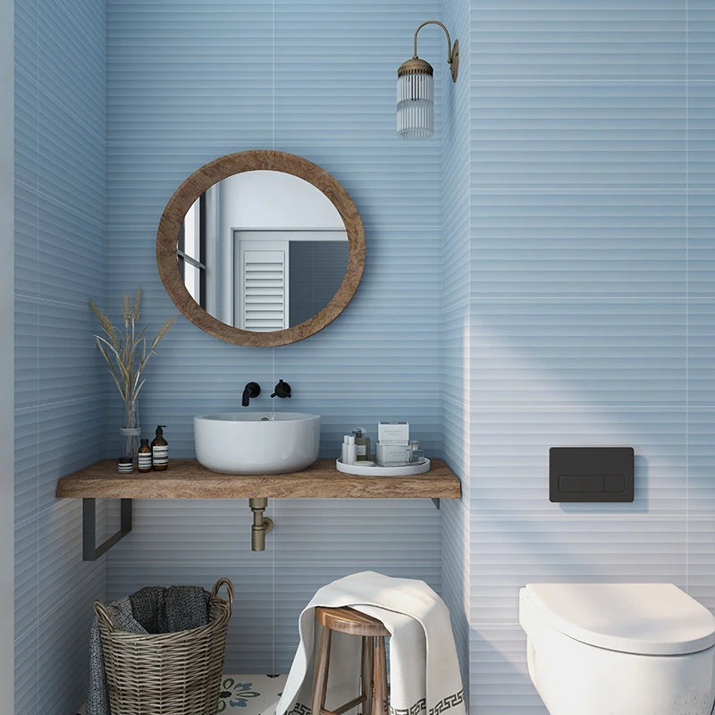 Gạch ốp tường 300x600mm gợn sóng trắng