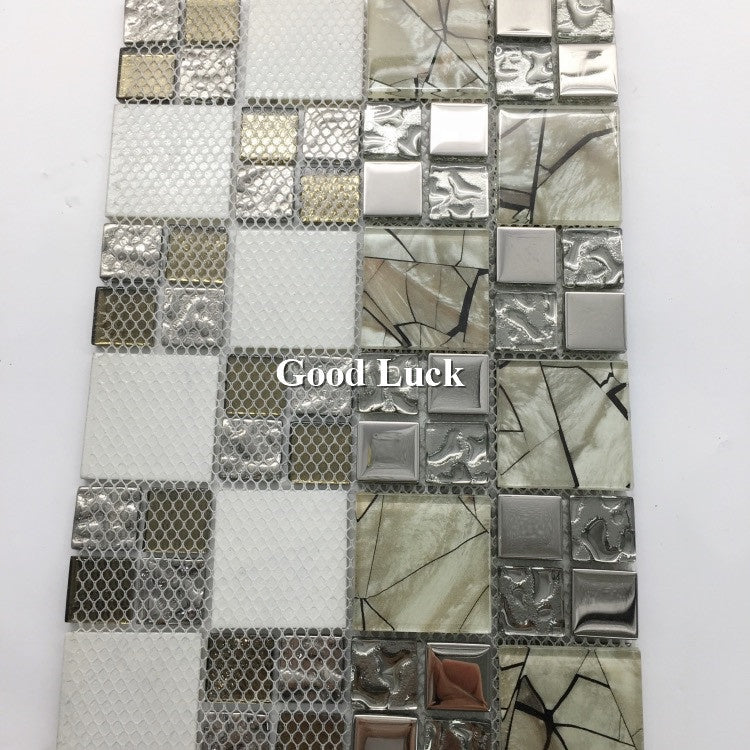 Gạch Mosaic Thủy Tinh Kính Pha Lê Ốp Tường Bếp