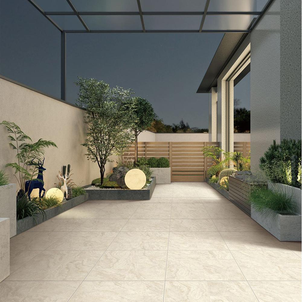 Gạch lát sân ngoài trời tiêu chuẩn Châu Âu, dày, 600x600, đá vôi, chống trơn, mờ