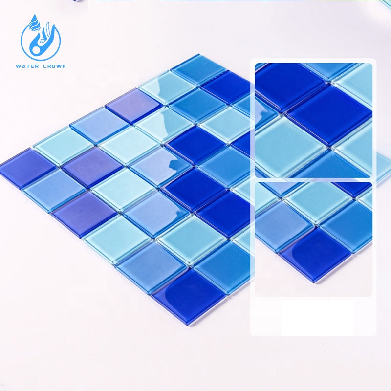 Gạch hồ bơi mosaic vuông, gạch men xanh dương, bán chạy nhất, ốp tường lát sàn