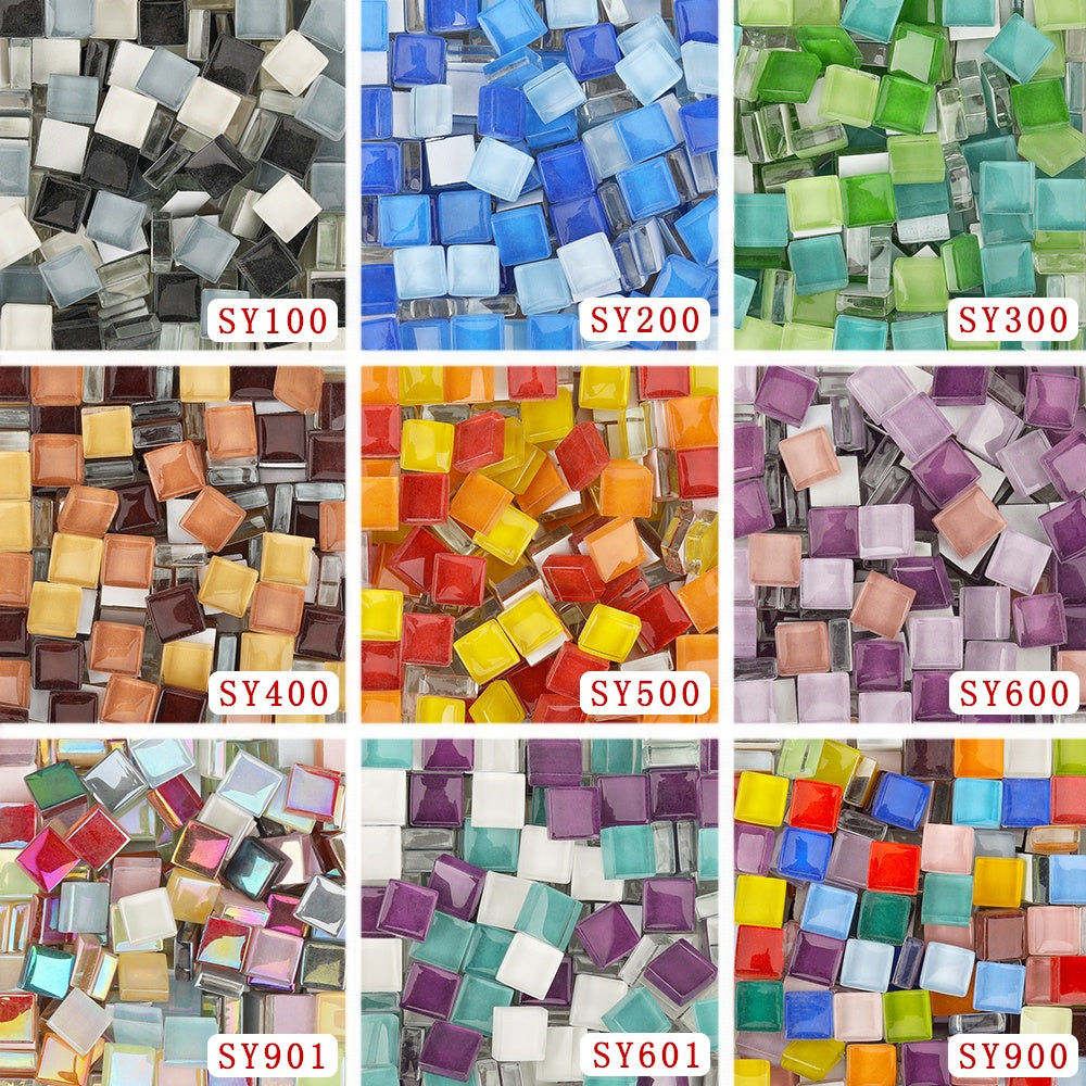 Gạch Mosaic Thủy Tinh Pha Lê Mini 10mm Số Lượng Lớn Dành cho Thủ Công Tự Làm, Nhà Cung Cấp Nghệ Thuật Mosaic Cho Trẻ Em và Trang Trí Nhà Cửa Sân Vườn