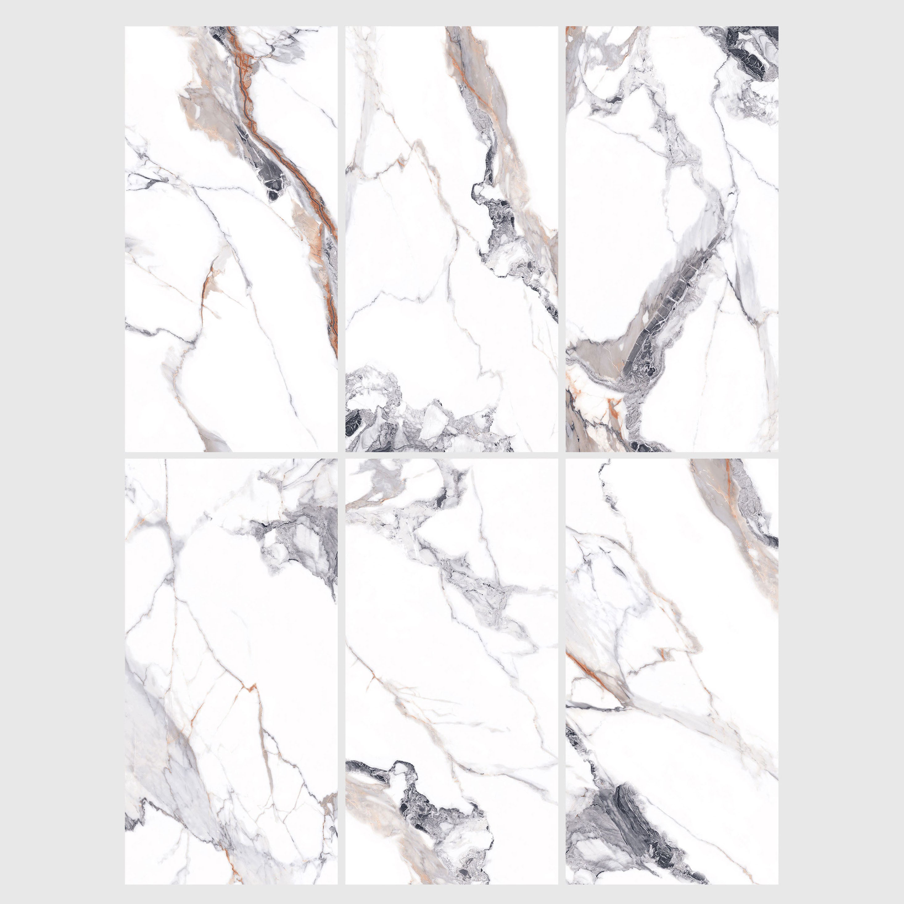 Tấm Sứ Ốp Tường Cao Cấp Vân Đá Cẩm Thạch, Tráng Men Bóng Cao, Màu Trắng 1200x600