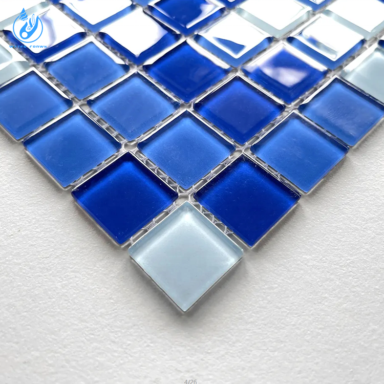Gạch hồ bơi mosaic vuông, gạch men xanh dương, bán chạy nhất, ốp tường lát sàn