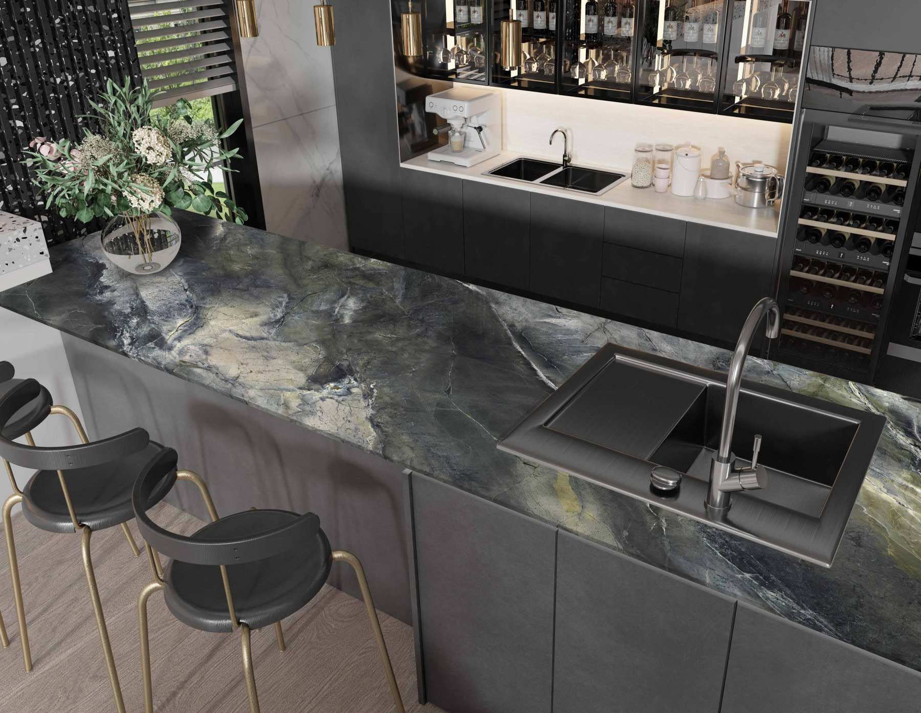 Tấm mặt bàn bếp thiết kế sang trọng hiện đại