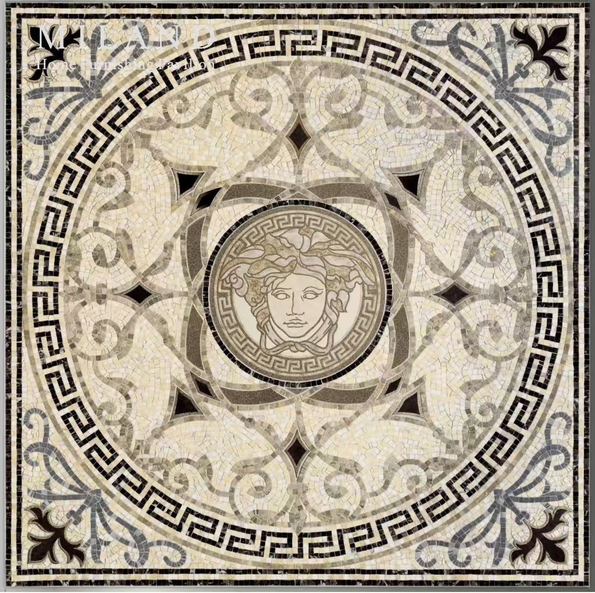 Gạch mosaic thủy tinh họa tiết tròn thủ công