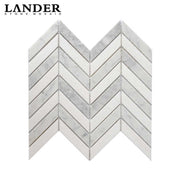 Gạch mosaic đá cẩm thạch trắng Bianco Carrara và Thassos cho tường và sàn