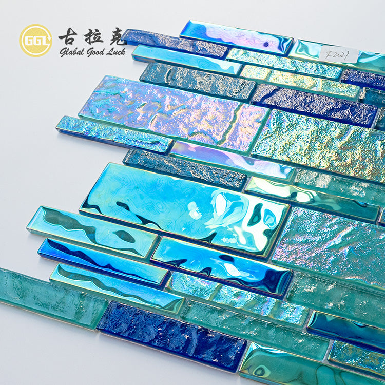 Gạch mosaic thủy tinh dải pha lê cầu vồng trang trí tường và hồ bơi