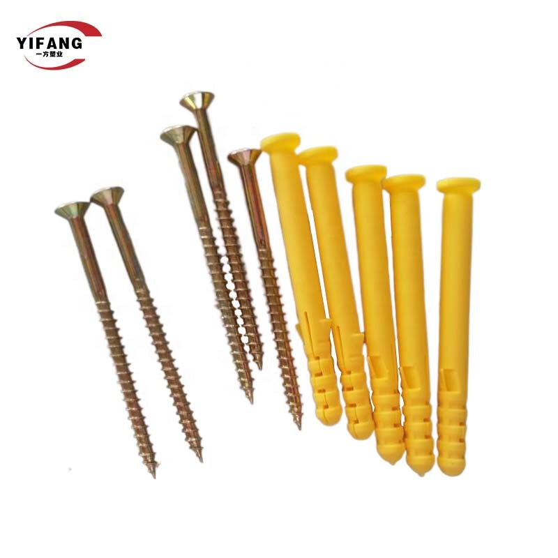 Bu lông nở nhựa 8mm tường khô màu vàng
