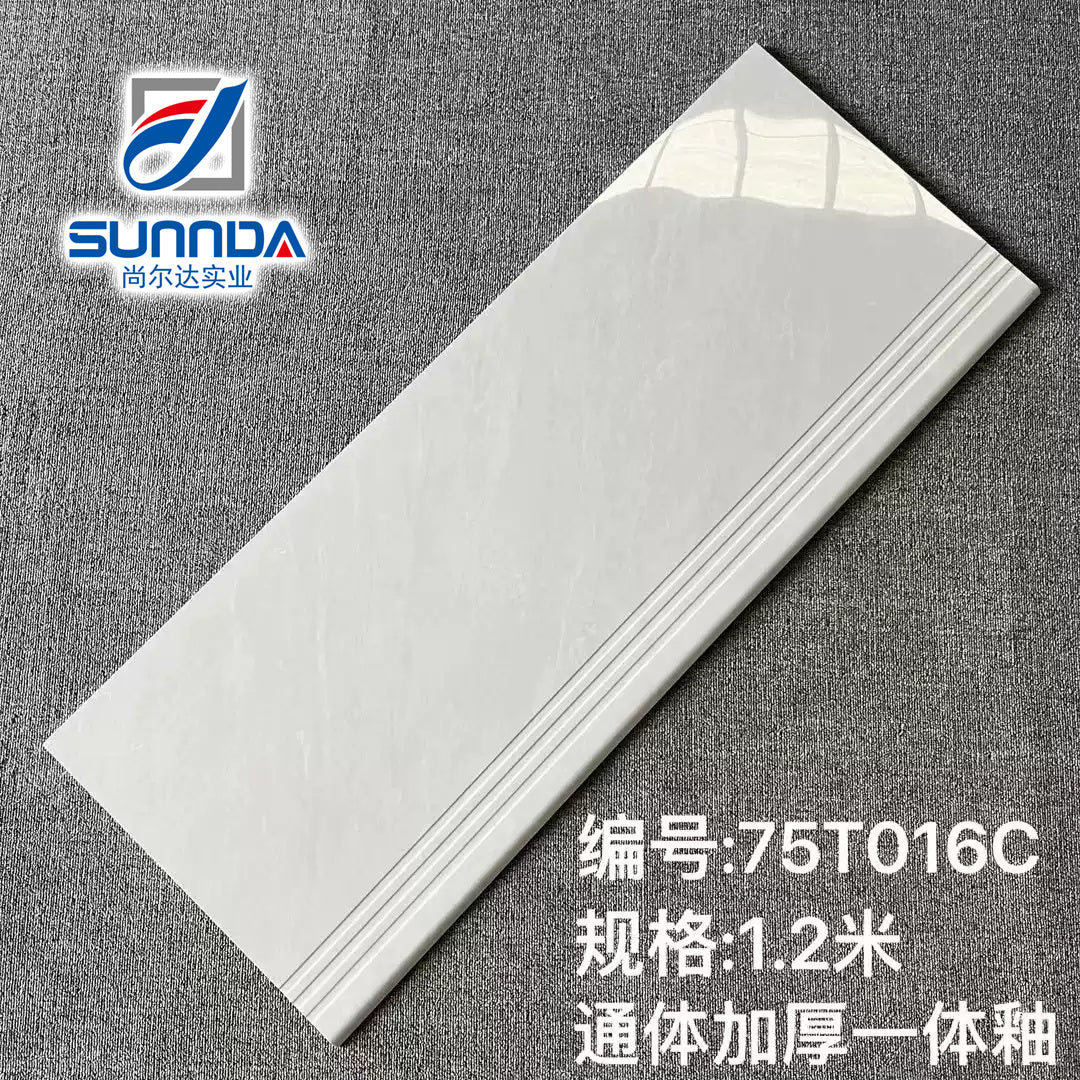 Gạch sứ tráng men bóng, lát nền và bậc cầu thang, cạnh mài thẳng, bề mặt mạ vàng bóng loáng, chất lượng tùy chỉnh Foshan