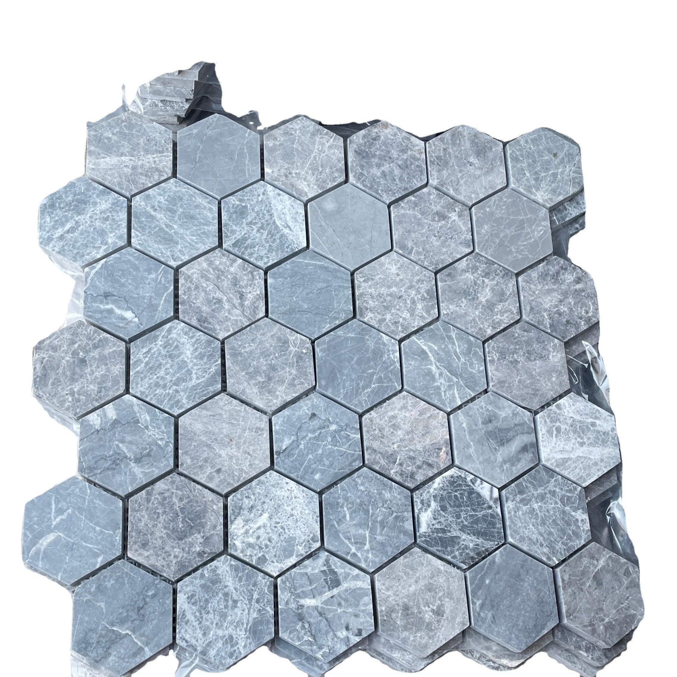 Nghệ thuật Treo Tường Gạch Mosaic Đá Cẩm Thạch Xám Bóng Thiết Kế Hiện Đại Dùng Cho Khách Sạn