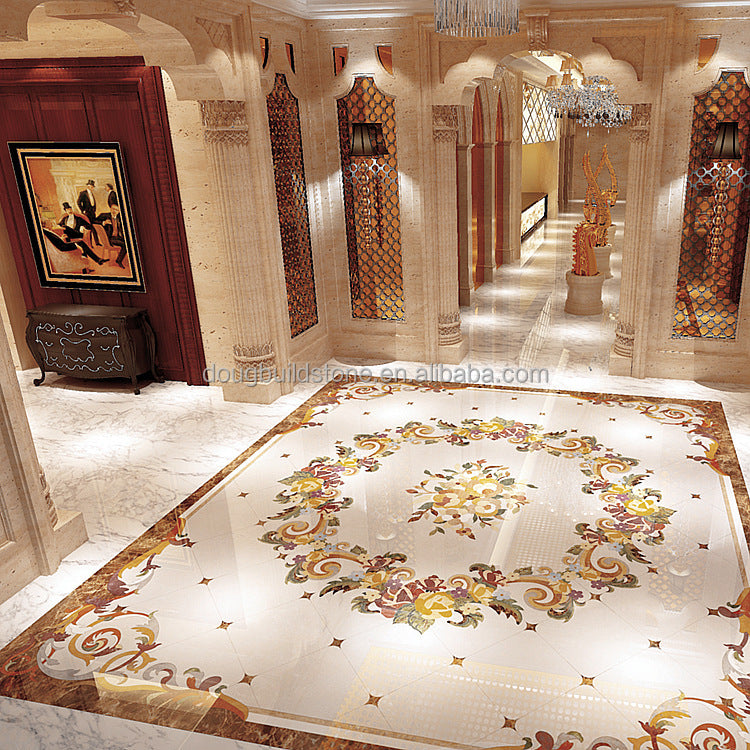 Dougbuild Sàn Cẩm Thạch Parquet Vuông Màu Be Tinh Tế