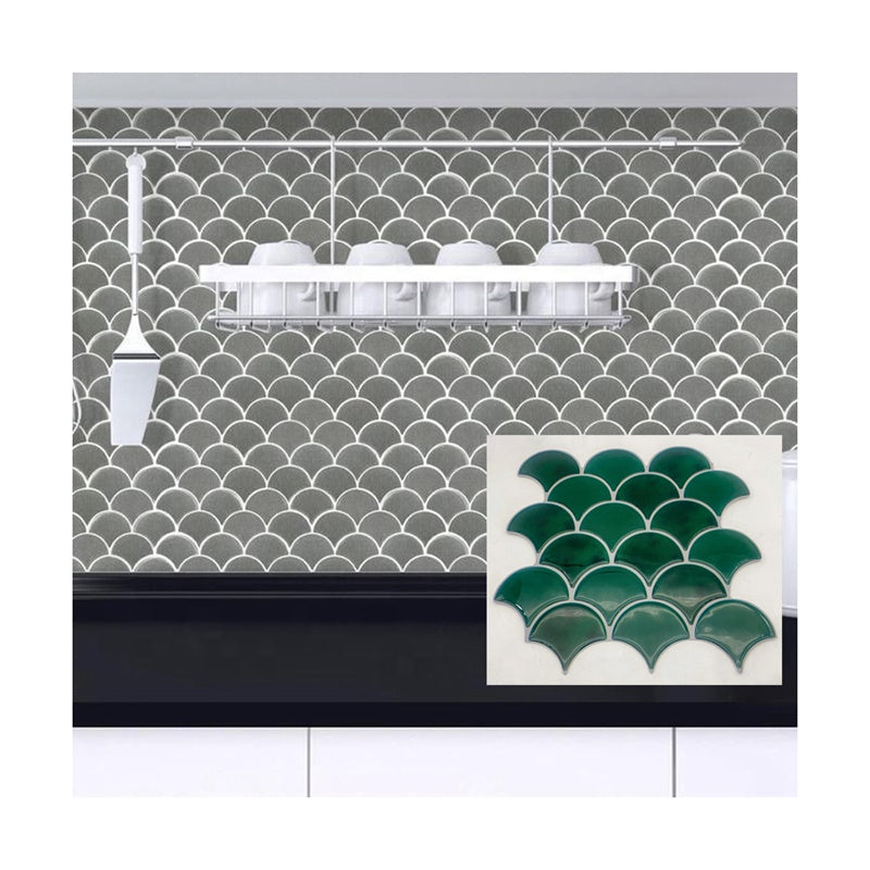Tấm ốp tường PVC bóc dán họa tiết vảy cá hỗn hợp ốp backsplash