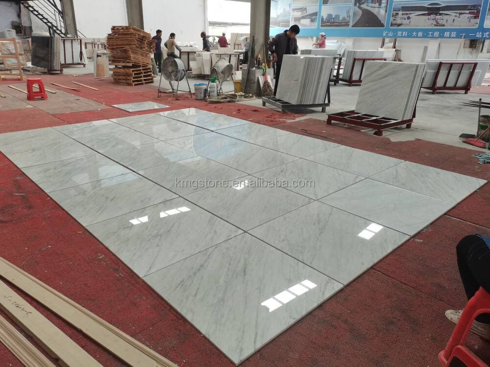 Tấm, Gạch, Khối Lát Đá Marble Trắng Carrara Bề Mặt Bóng/Mờ, Thiết Kế Hiện Đại, Dùng Cho Tường, Sàn, Mặt Bàn, Cầu Thang Biệt Thự, Khách Sạn