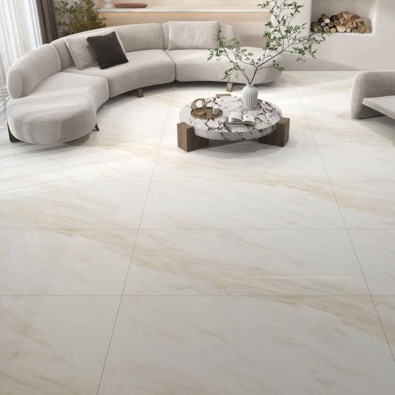Gạch vân đá cẩm thạch đồng chất hiện đại sang trọng cho phòng khách 900x1800 chống trượt Vân Bụng Cá Vàng Cát Trắng Thiết kế Sang trọng nhẹ màu Gạch nung
