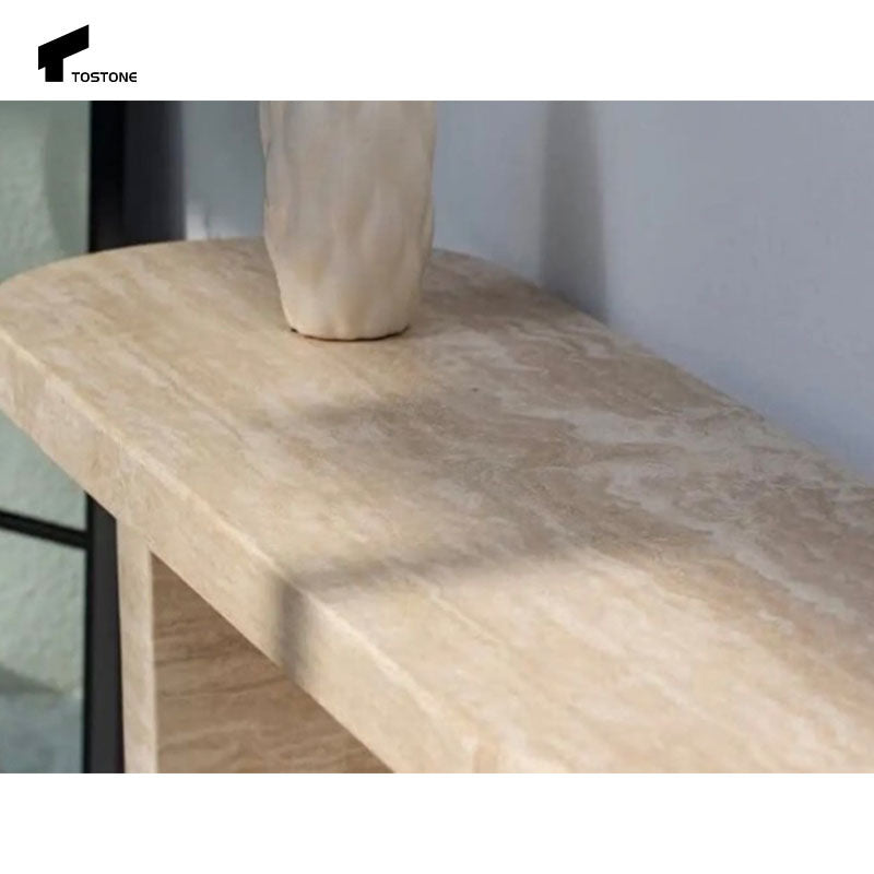 Tostone Nội thất phòng khách Bàn Console Đá Travertine Tự nhiên Lối vào