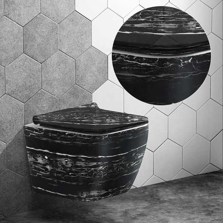 Thiết kế Châu Âu hiện đại kinh tế gốm sứ phòng tắm rửa xuống treo tường bồn cầu gắn liền một mảnh