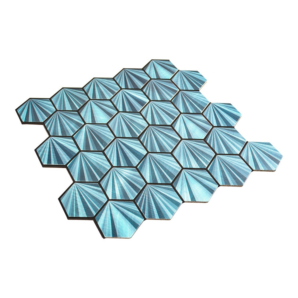 Gạch ốp tường mosaic hình lục giác bóc dán cho bếp trang trí tường