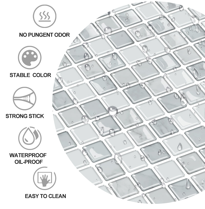 Gạch Ốp Tường Dán Tự Dính Mosaic 3D Thiết Kế Tùy Chỉnh Từ Nhà Máy Cho Phòng Tắm, Trang Trí Nhà Bếp, Tấm Ốp Chống Bắn