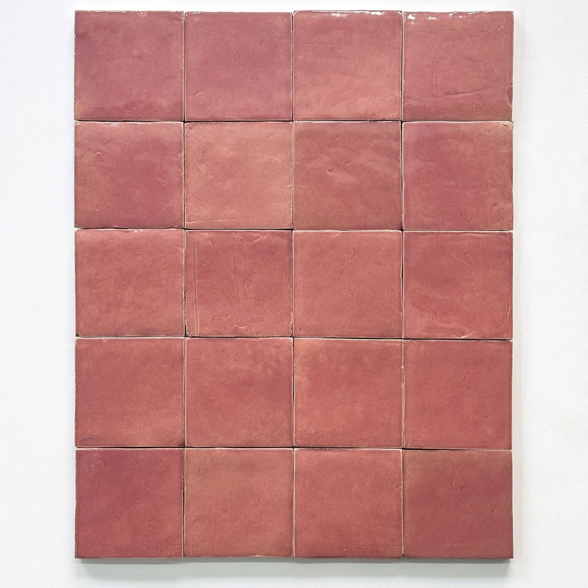 Gạch Sứ Zellige Ma-rốc Thủ Công, Bề Mặt Bóng, Hồng Chuyển Sắc, Phong Cách Mộc Mạc Sang Trọng, Dùng Lát Sàn Tường Nội Thất, Hiệu Ứng Gạch Nung