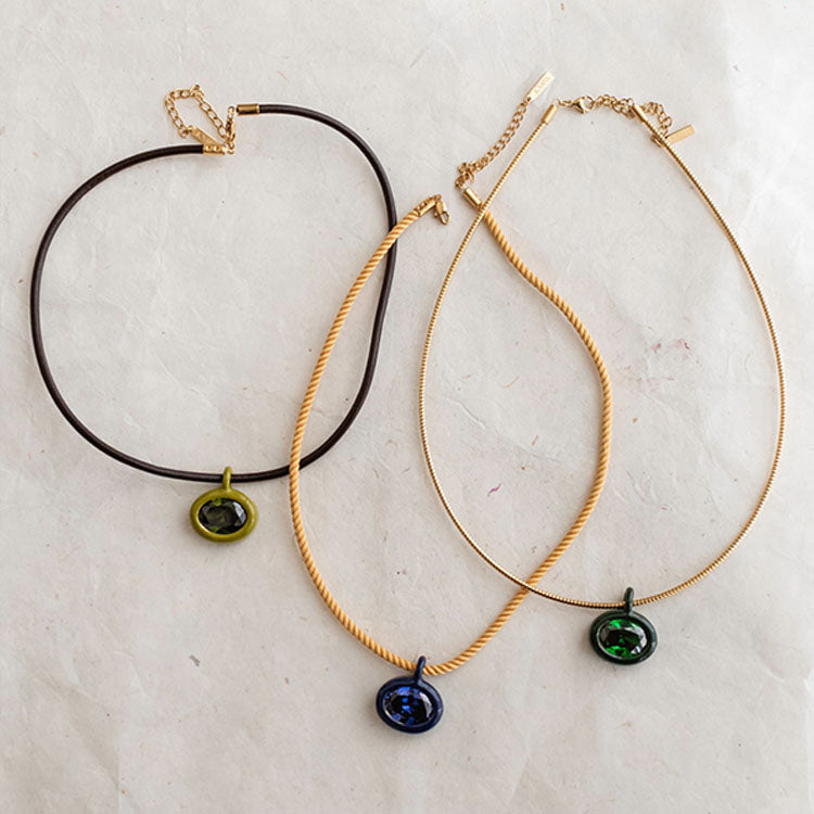 Dây chuyền Charm Dễ Thương Tôn Giáo Thời Trang Mạ Vàng, Mặt Ô-liu Tròn Đính Sapphire Hồng Hình Marquise