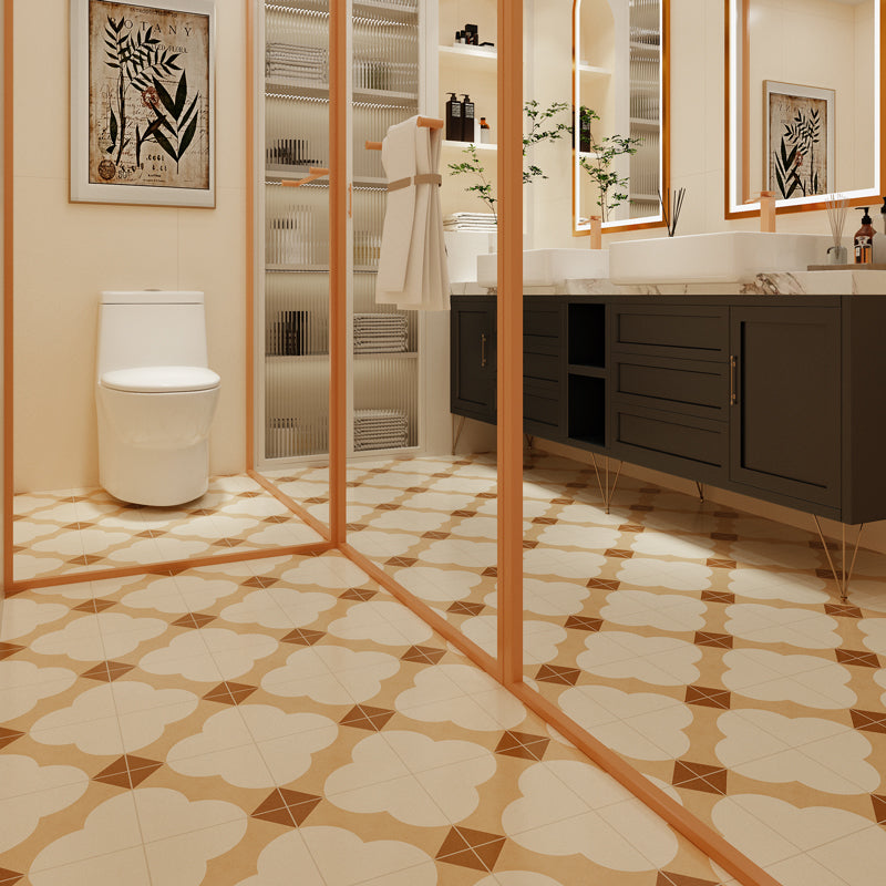 Gạch gốm sứ họa tiết hoa bề mặt mờ dùng cho sàn, tường phòng khách, phòng tắm, nhà bếp, phòng ăn, trung tâm thương mại - Gạch ốp tường và lát sàn nội thất