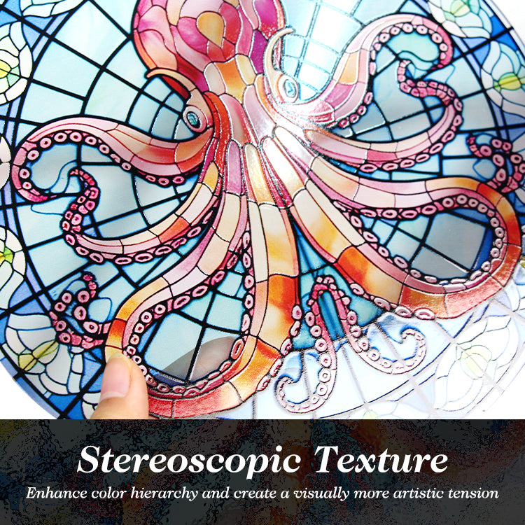 Móc Treo Cửa Sổ Kính Màu Hình Bạch Tuộc, Đồ Treo Bắt Nắng, Quà Tặng Hàng Hải, Trang Trí Chủ Đề Đại Dương Cho Phòng Khách, Phòng Tắm