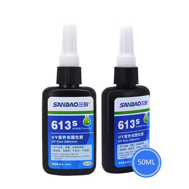 Keo UV trong suốt không để lại dấu vết, đóng rắn bằng tia UV Acrylic, keo UV trong suốt không để lại dấu vết, dùng để dán kính, kim loại, pha lê