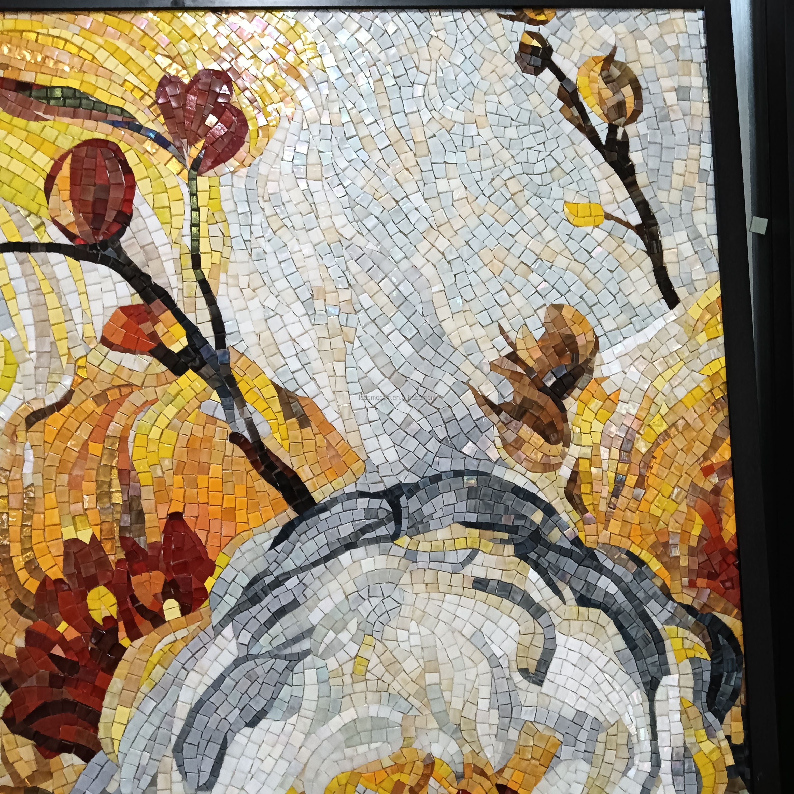 Tranh khảm kính nghệ thuật thủ công hiện đại sang trọng trang trí tường phòng tắm, khách sạn hoặc nhà ở